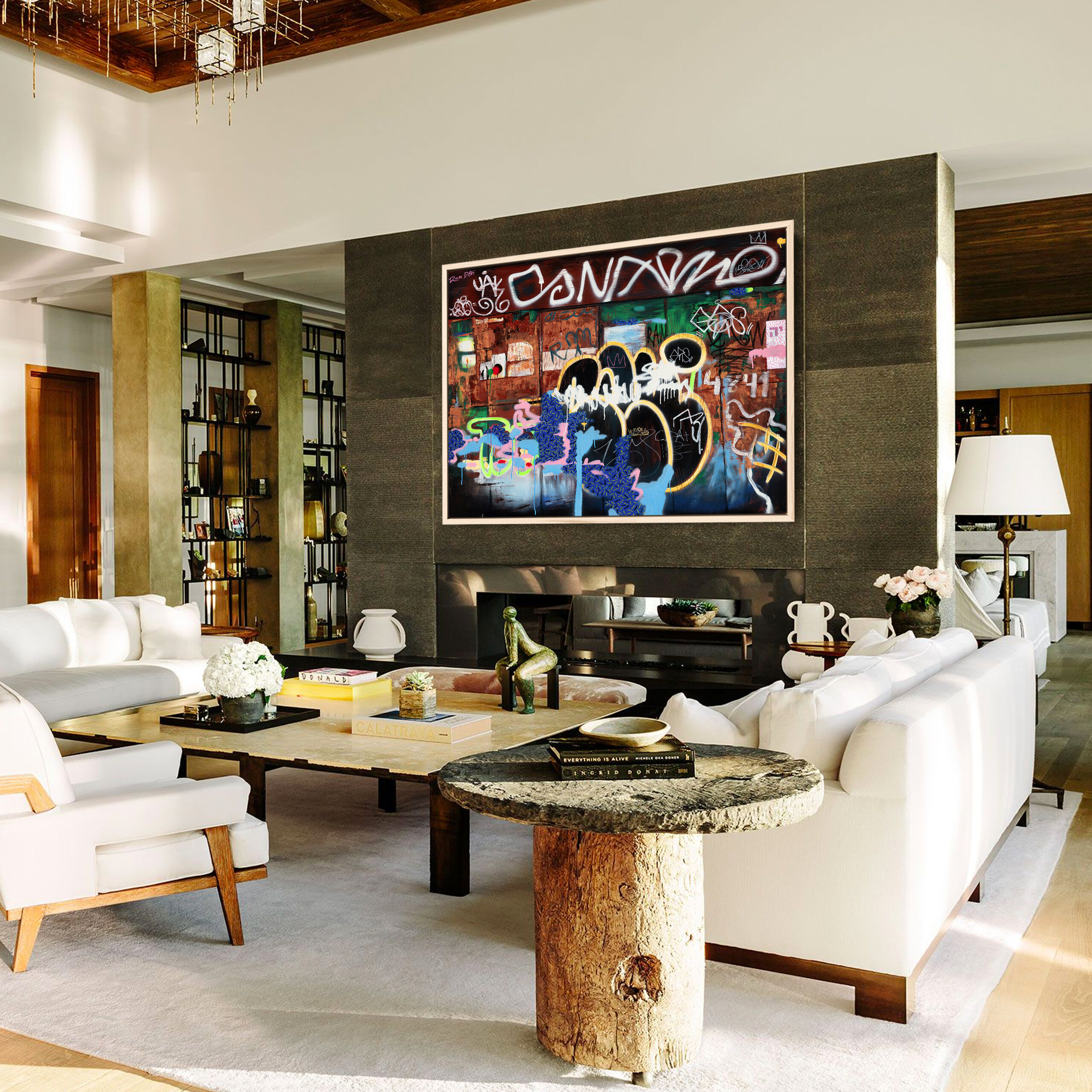 Modern street art in luxury interior design