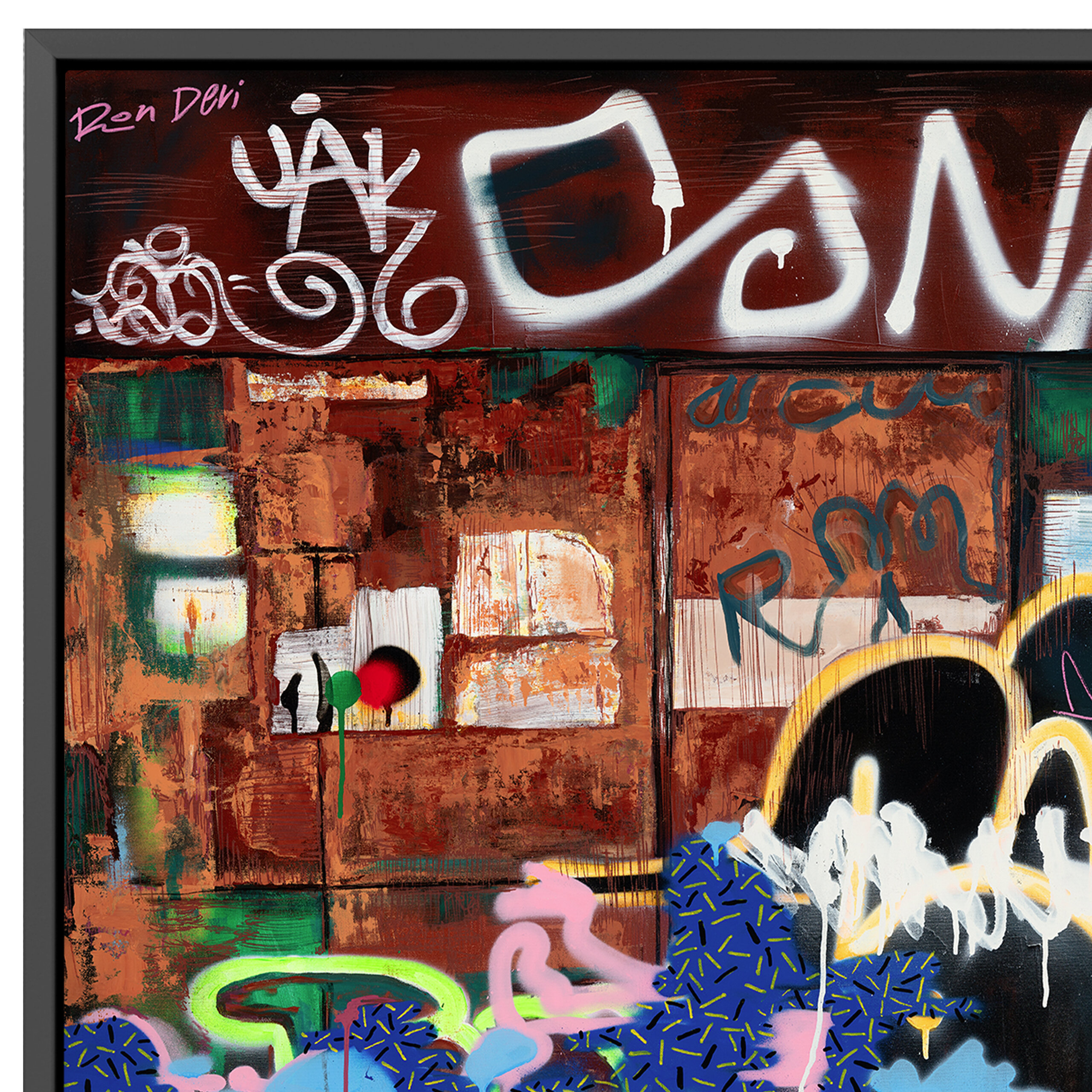 Contemporary street art for home decor, Rust tones. Modern art