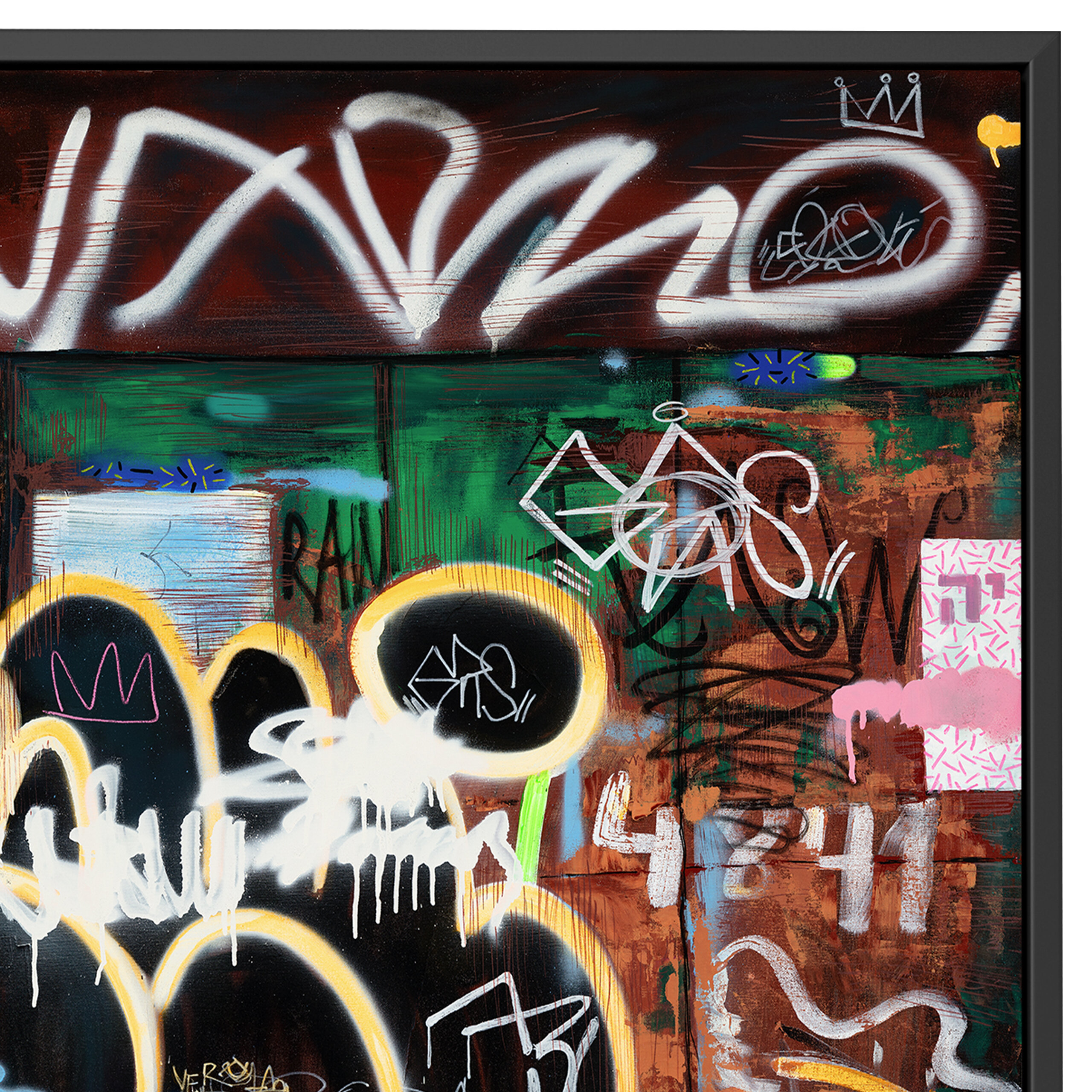 Contemporary street art for home decor, Rust tones. Modern art