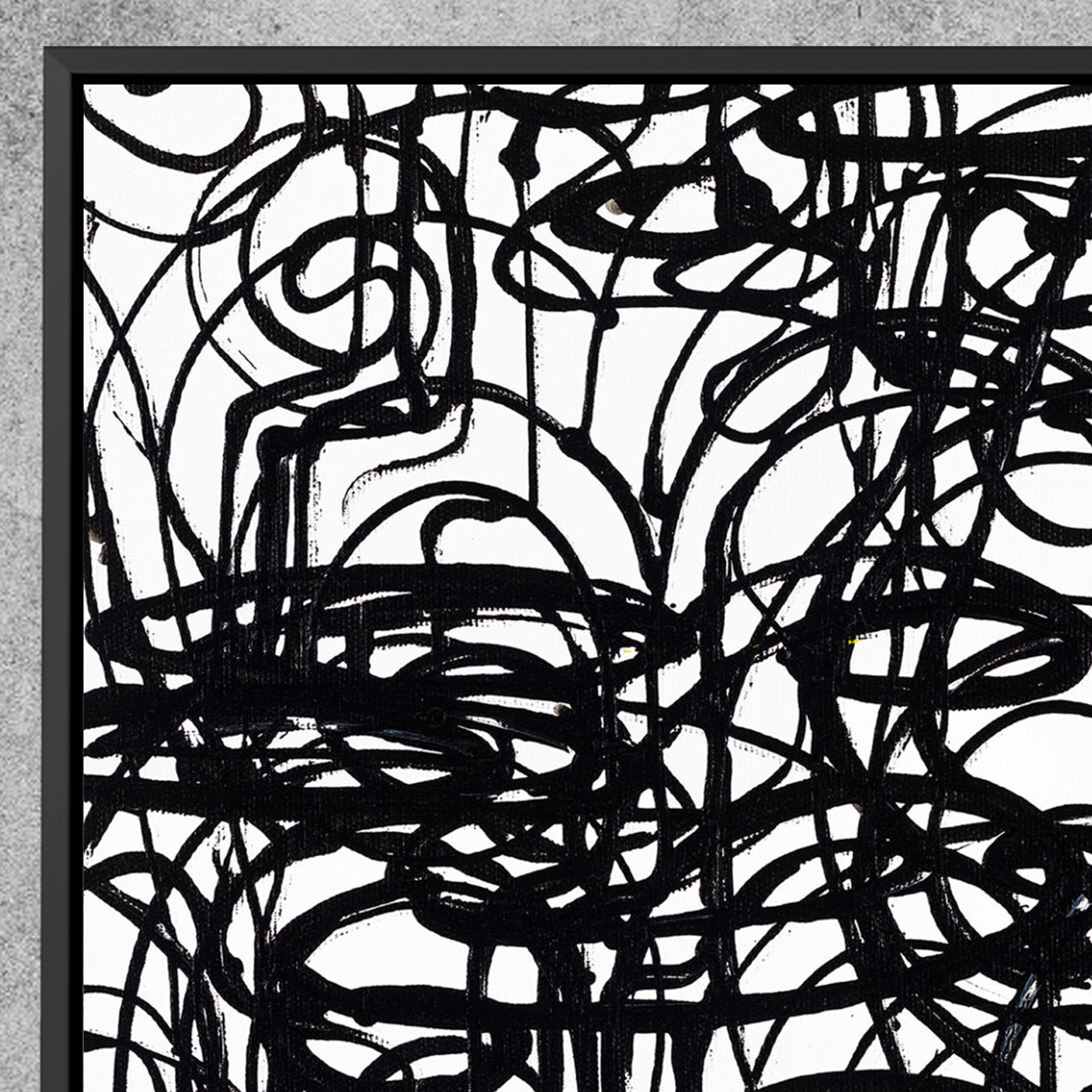 Black and white abstract art, monochrome line art for wall decor